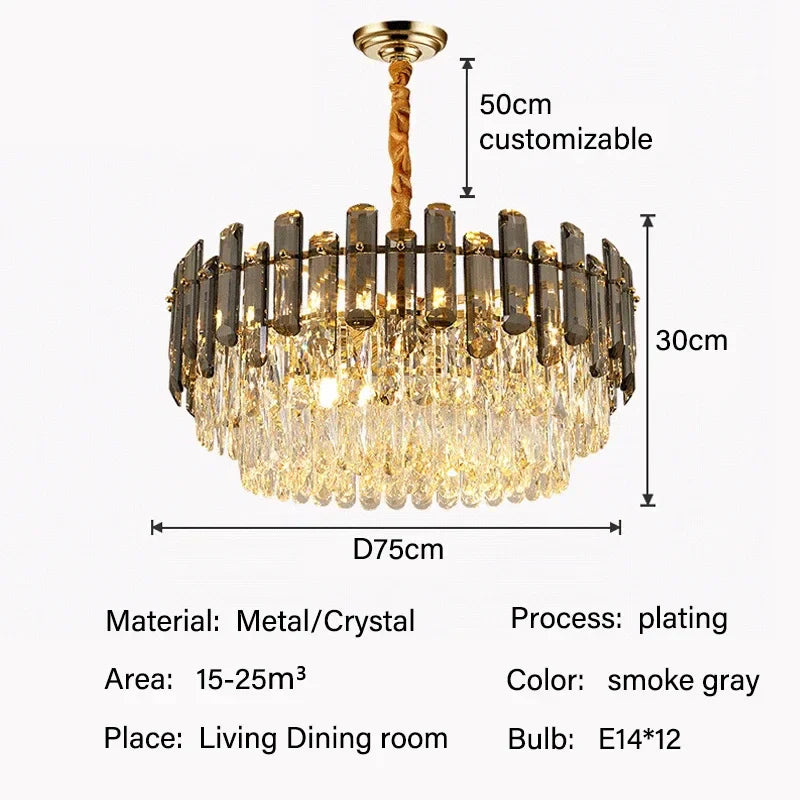 Crystal Pendant Chandelier: Modern Luxury LED Lighting for Villa Living Room Dining Room Lighting