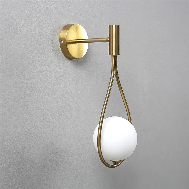 Metal Glass Ball Wall Lamp: Modern Nordic Design for Living Room, Bedroom, Aisle & Staircase