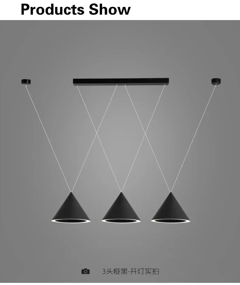Modern Black & White Pendant Lamps for Kitchen, Living, Dining Room, Bar - LED Hanging Fixture