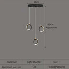 Aluminum LED Chandelier: Luxury Crystal Round Hanging Lamps for Staircase and Attic