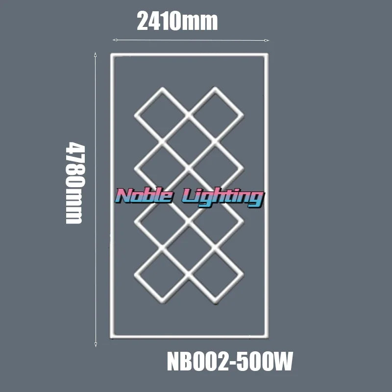 Hexagon LED Garage Ceiling Light for Auto Repair Workshop, Customizable 4.8M Size