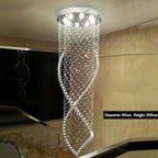 Crystal Chandelier: Modern LED Staircase Light Fixture for Villa Hall