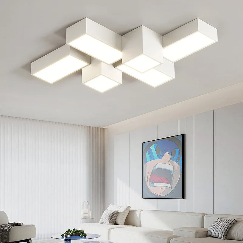 Modern Minimalist Square LED Ceiling Lamp Creative Geometry Light Home Decor Lighting
