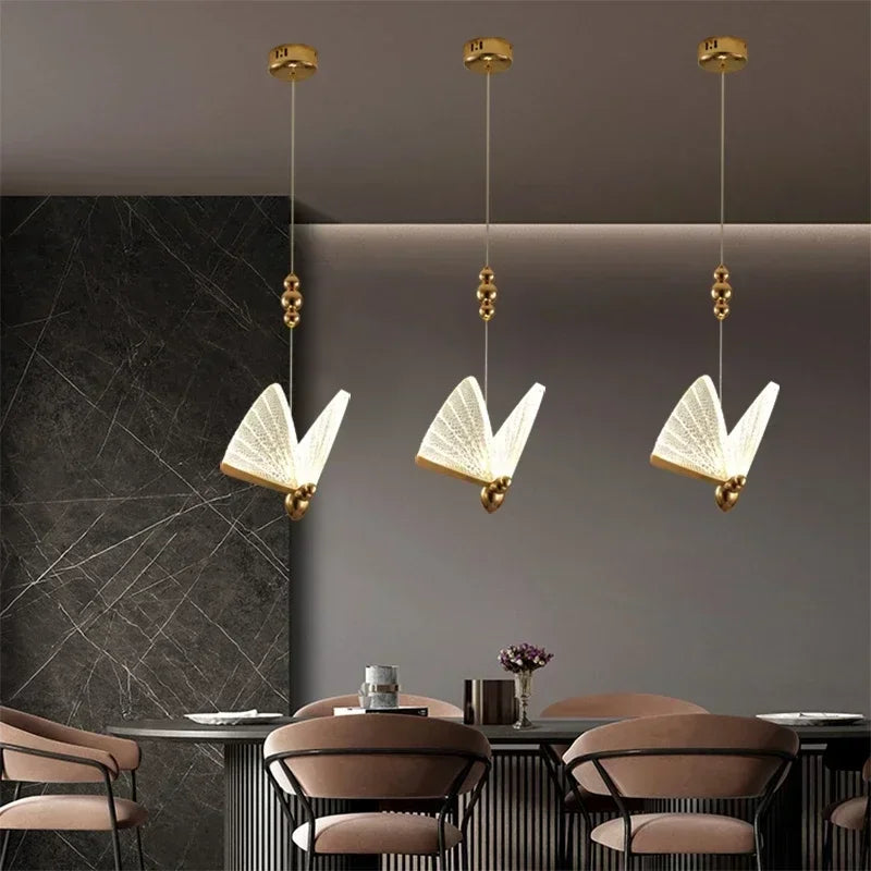 Luxury LED Butterfly Pendant Chandelier: Modern Nordic Hanging Lamp
