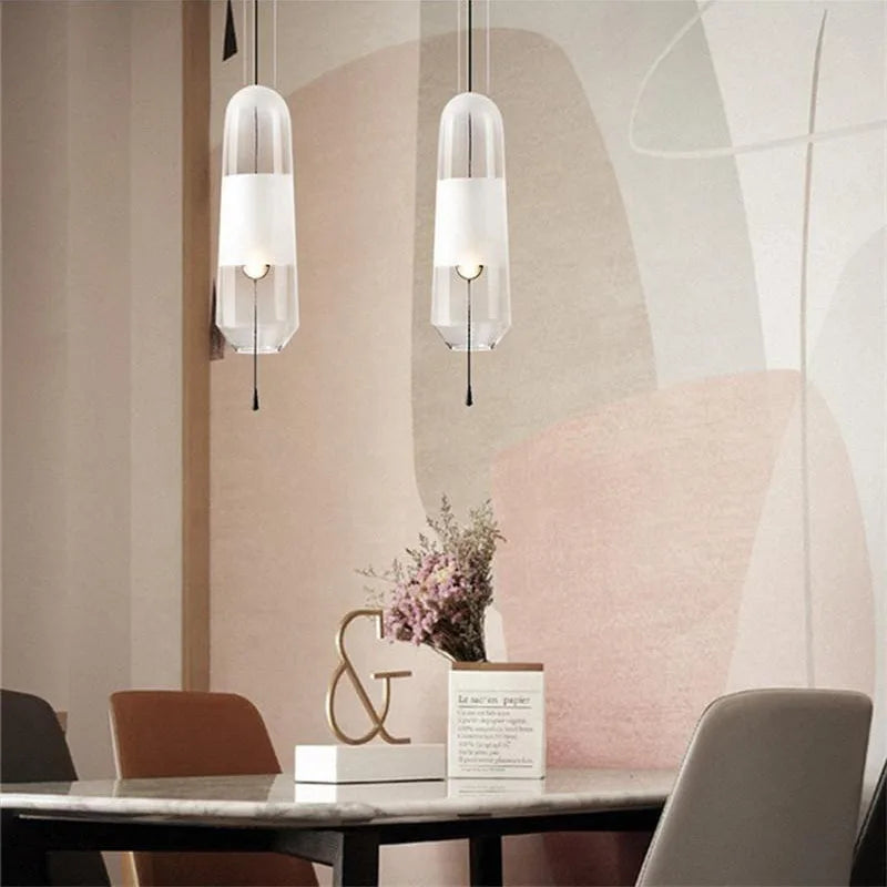Modern Glass LED Pendant Lights for Dining Room Bedroom Kitchen.