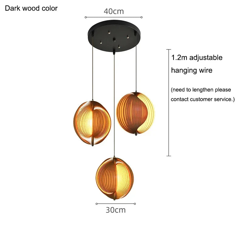 Wabi Sabi Wooden LED Pendant Lights for Home Decor and Lighting