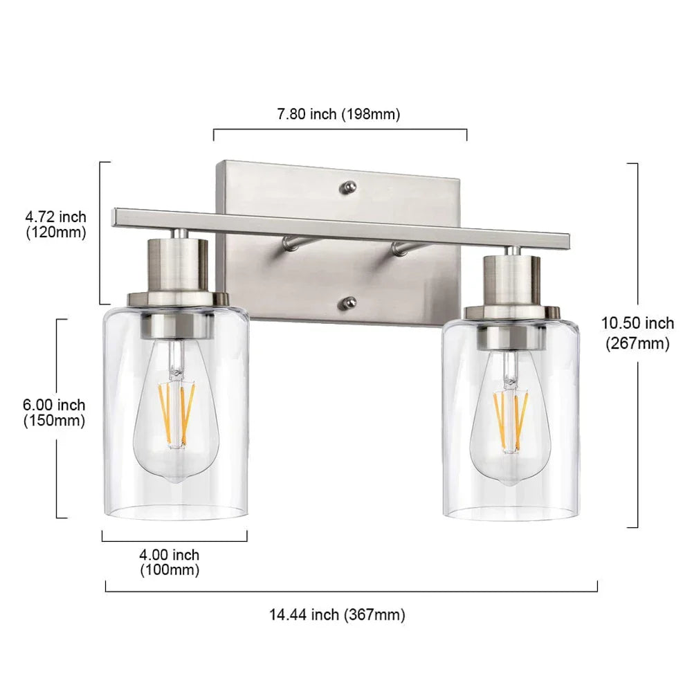 Glass Wall Lamp: Nordic Industrial LED Sconce for Living Bedroom, Kitchen, Dining - Modern Indoor Lighting