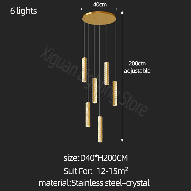 Modern Crystal Chandelier: Luxury Lighting for Living Room, Dining, Cafe, Staircase