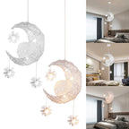 Moon Star Kids Bedroom LED Chandelier Pendant Light Fixture