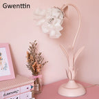 Pink Flower LED Table Lamp - Modern Princess Girl Bedroom Decor