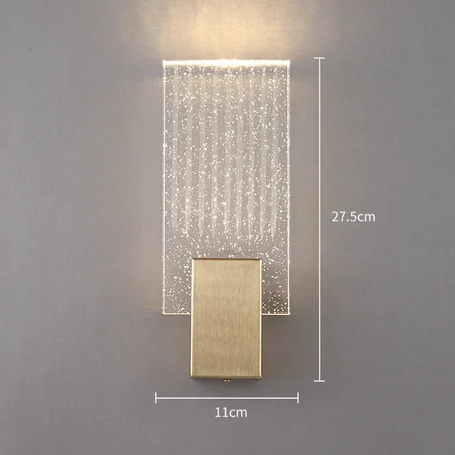 Gold Crystal Wall Lights: Elegant LED Sconce for Bedroom, Living Room & Bathroom