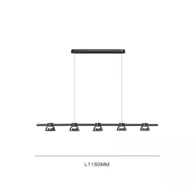 Black Strip Chandelier: Modern Nordic LED Lighting for Office, Restaurant, Living Room