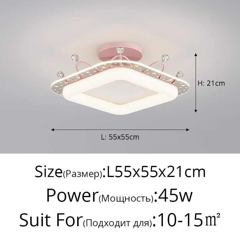 Kids' Room Ceiling Light in Gold Pink Blue for Bedroom and Living Room