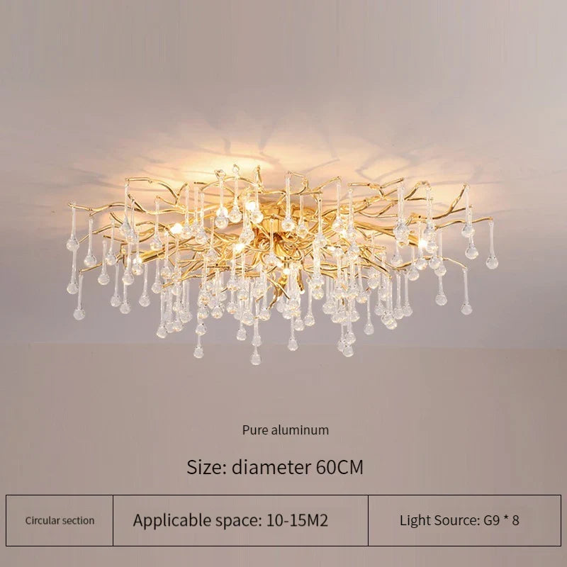 Elegant Gold Crystal Chandelier for Modern Luxury Living Spaces
