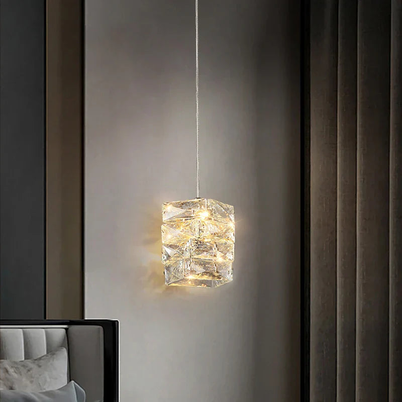 Crystal Pendant Light Small Chandelier for Bedroom Living Room