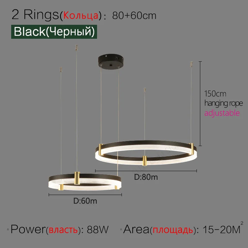 Simple Modern LED Chandelier - Luxury Nordic Design for Living Room, Bedroom, and Restaurant