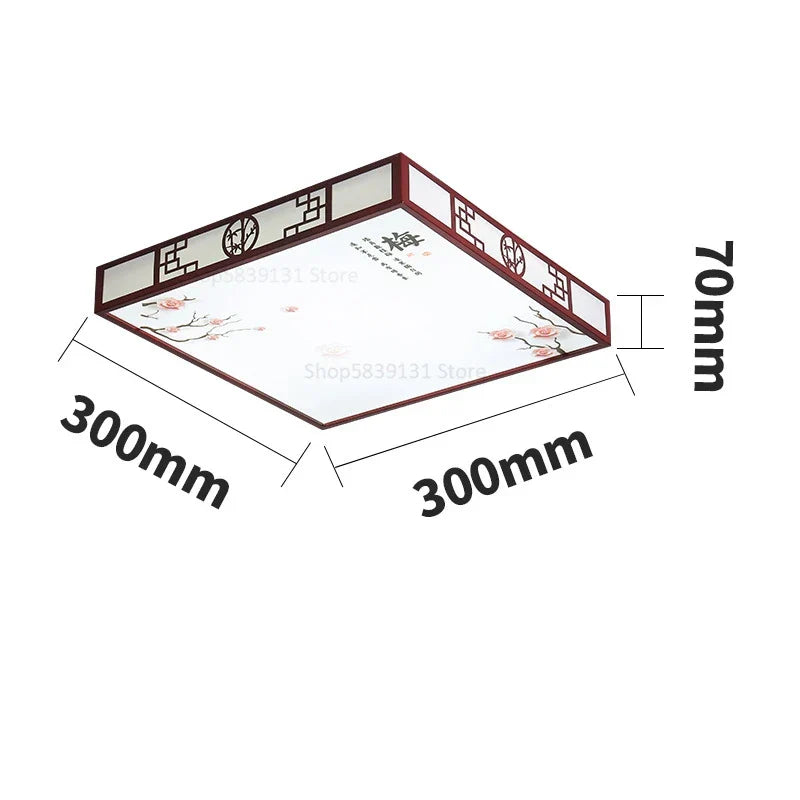 Mahogany LED Ceiling Lamp Minimalism Round/Square Interior Lighting for Living Room & Dining Room