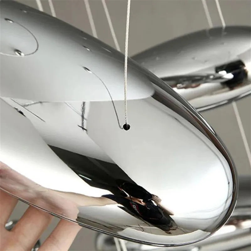 Mercury Collection LED Glass Pendant Lamp - Silver Luxury Designer Lighting