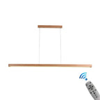 Dimmable Wooden Pendant Lamp: Long Strip Minimalist Hanging Indoor Lighting