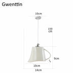 Ceramic LED Pendant Lights: Nordic Teapot Design for Modern Living and Kitchen.