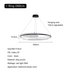 Nordic Minimalism Ring LED Chandelier Acrylic Circle Pendant Light Fixture