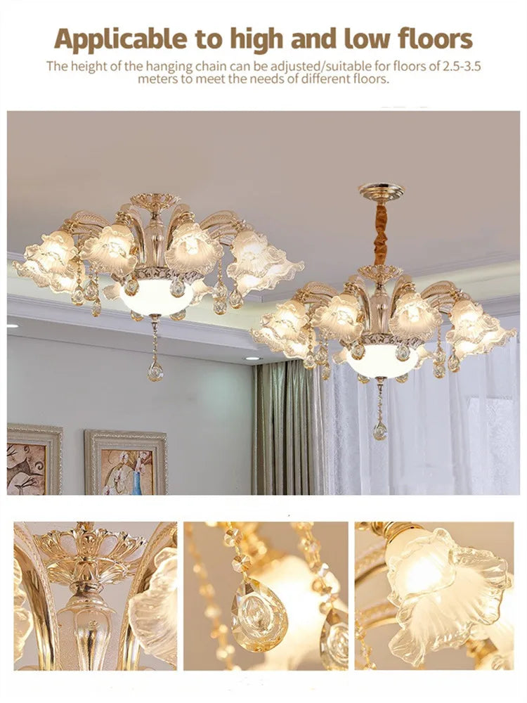 Crystal Luxury Ceiling Chandelier for Living Room, Hotel, Villa Lobby - Nordic Modern Lighting
