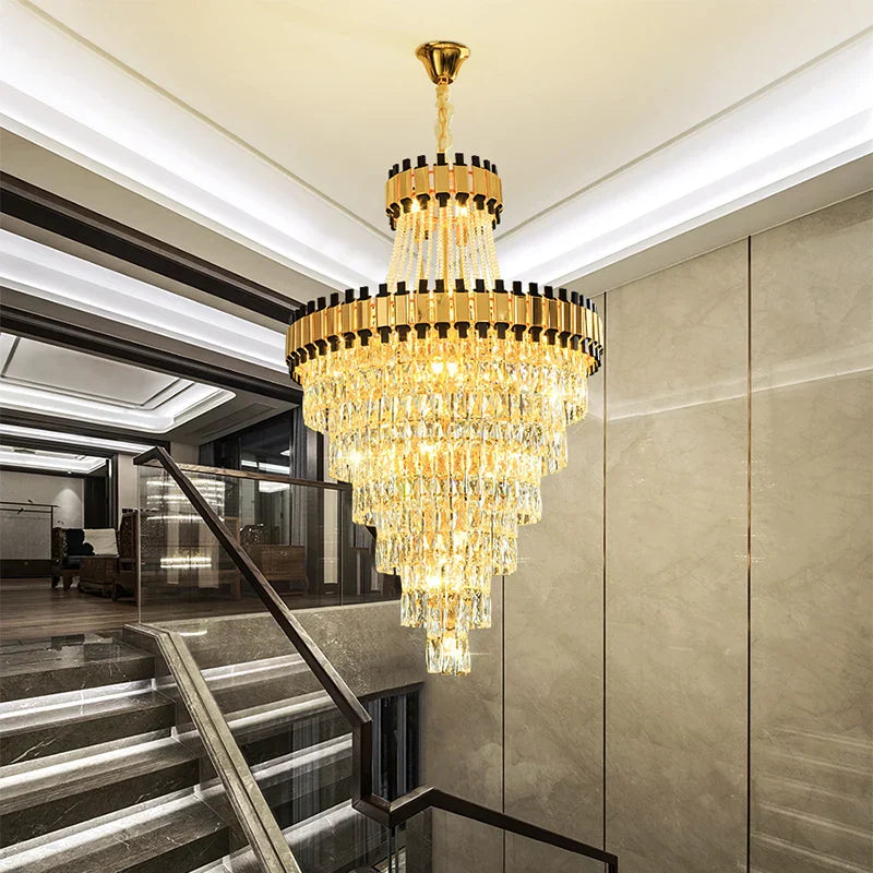 Crystal Chandelier: Modern Luxury for Duplex Villa, Hotel, Club, and Banquet Hall