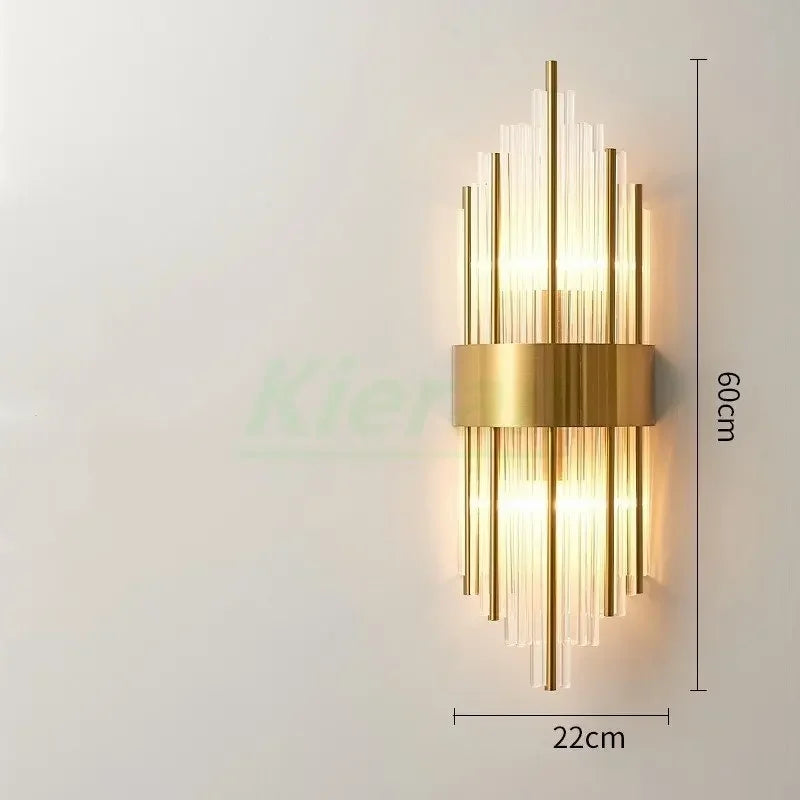 Crystal LED Wall Lamp for Bedroom Living Room Study Minimalist Design