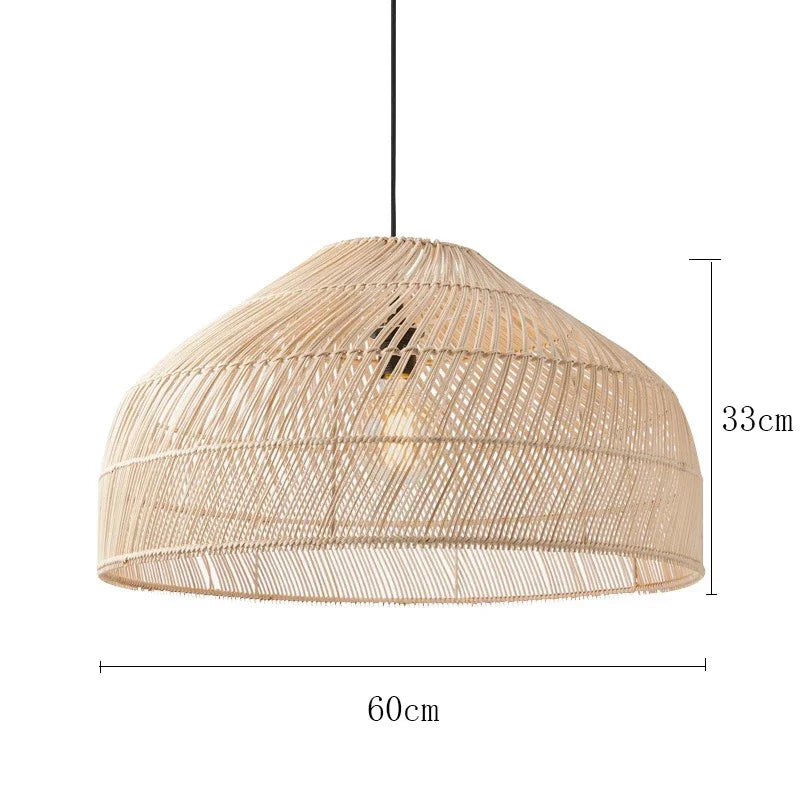 Rattan Pendant Chandeliers: Vintage LED Lighting for Living Room, Dining Room Decor