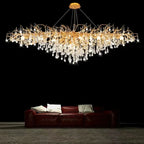 Gloss Light Luxury Crystal Ceiling Chandelier for Living Room & Dining Room
