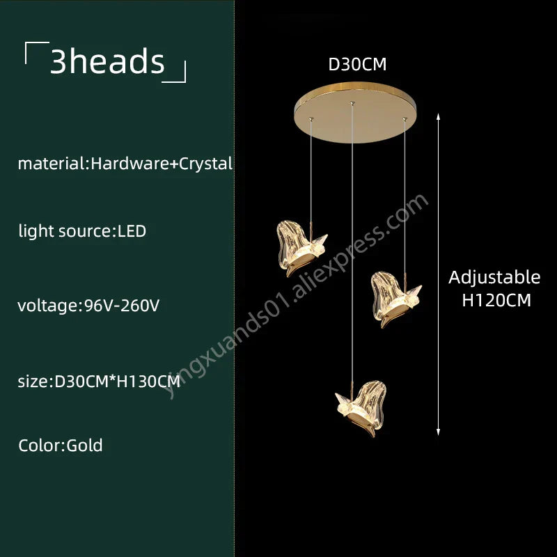 Crystal Chandelier: Modern Luxury Pendant Lights for Living Room, Staircase, Villa