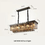 Retro Gold Black Metal LED Crystal Pendant Chandelier Loft Hanging Light