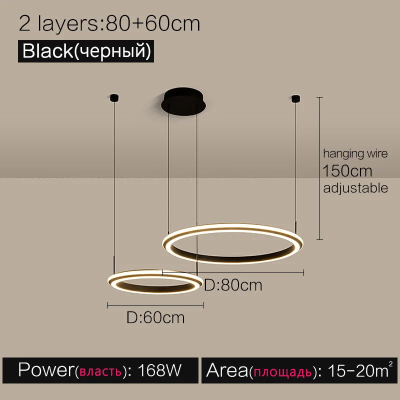 Modern Luxury Ring Chandelier for Living Room, Bedroom, and Restaurant