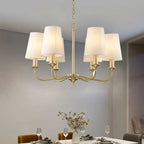 Rural Fabric Gold Pendant Chandelier for Living Room, Bedroom, and Restaurant Lighting