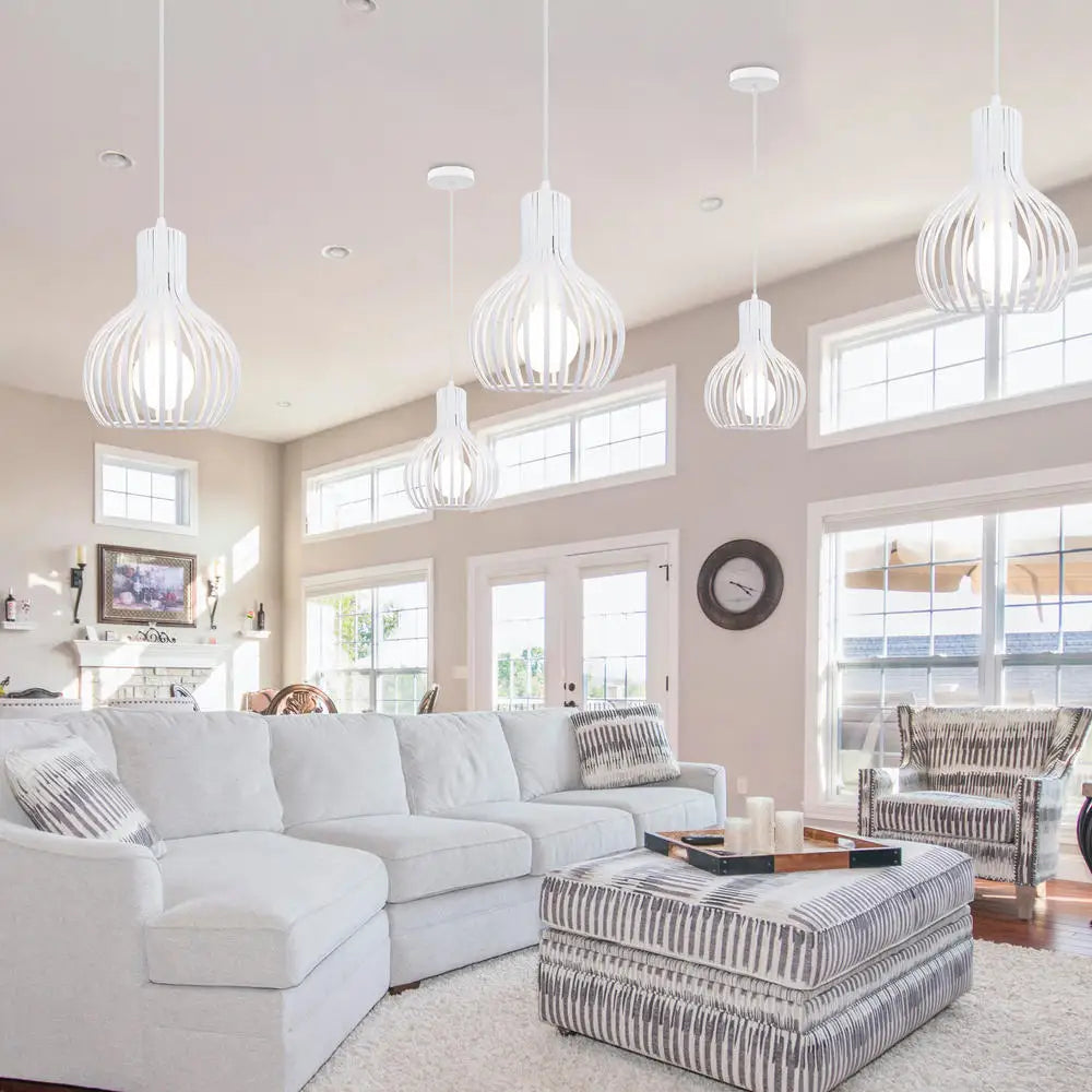 Industrial Cage LED Pendant Light for Modern Vintage Chandelier in Living Room