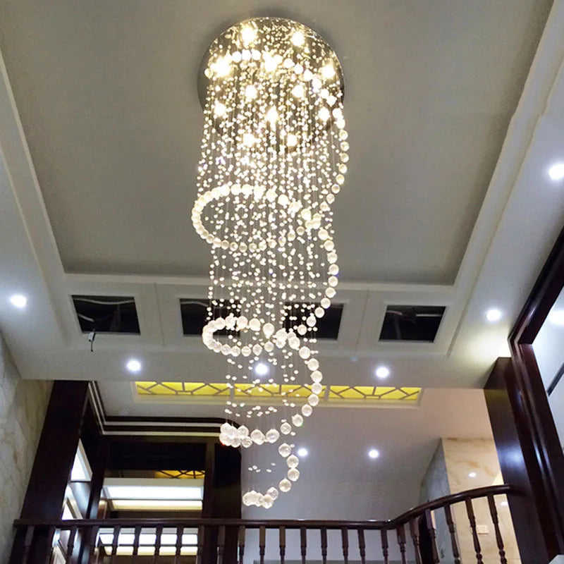 Luxury LED Crystal Chandelier for Double Staircase and Living Room