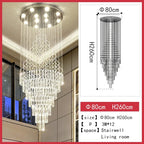 LED Crystal Staircase Chandelier: Elegant Lighting for Home, Hotel, and Restaurant