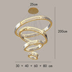 Crystal Round Chandelier: Elegant Stair Pendant Light for Luxury Home Decor