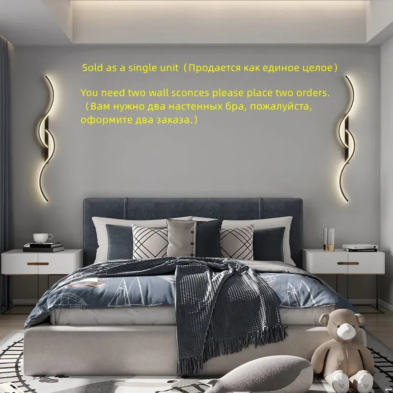 Modern LED Wall Lamp for Living Room Bedroom Stairs, Minimalist Art Interior Wall Light Fixtures