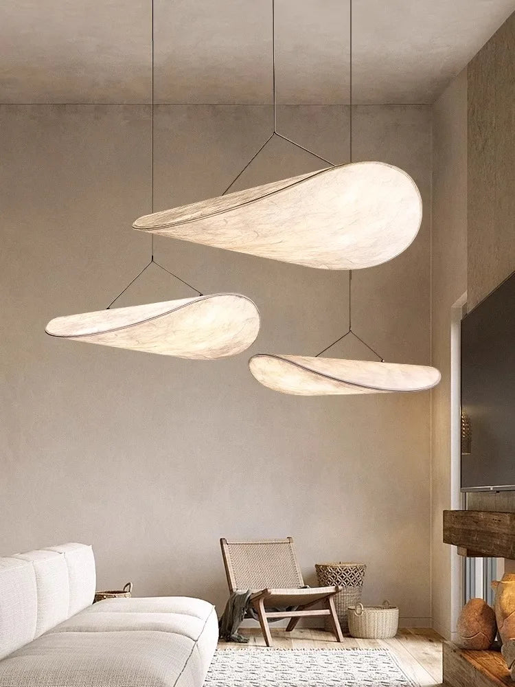 Silk Ceiling Pendant Chandeliers for Modern Minimalist Living Bedroom Decor