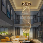 Spiral LED Vitrine Crystal Chandelier for Living Room Bedroom Hotel