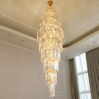 LED Rotating Staircase Chandelier for Luxurious Duplex Living & Villa Décor