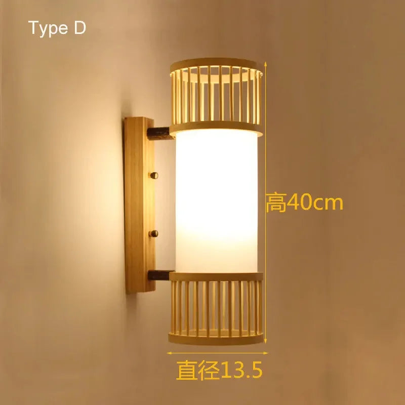 Bamboo Wall Lights: Retro Hand-woven Luminaire for Bedroom, Corridor, Hotel, Restaurant Decor