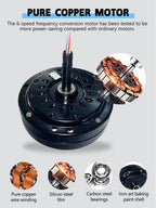 Smart DC Motor Ceiling Fan 6 Speed Remote Control 24CM Luxurious Design