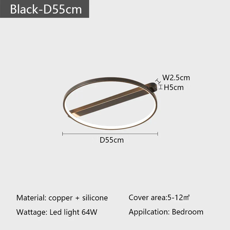 Modern Circle LED Ceiling Lamp for Bedroom Study Living Room Decor
