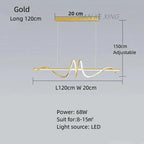 Modern Curved Dining Table Pendant Lamp LED Suspension Lighting