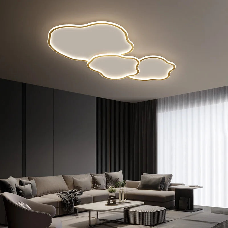 Copper Surface Mount LED Ceiling Light with Remote Control for Living Room