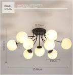 Glass Ball Ceiling Chandelier Pendant Lamp for Modern Living Bedroom