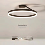 Minimalist Round LED Ceiling Chandelier | Aluminum Living Room Bedroom Light Fixtures