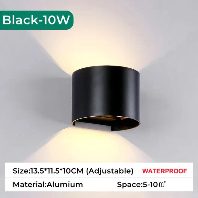 Outdoor Wall Light 10W Up Down Adjustable Angle for Corridor Garden Decor
